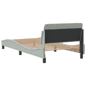 Bed Frame "Dover" Light Grey 100x200 cm Velvet