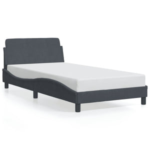 Bed Frame "Dover" Dark Grey 100x200 cm Velvet