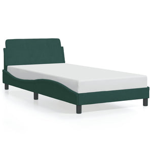 Bed Frame "Dover" Dark Green 100x200 cm Velvet