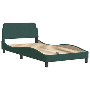 Bed Frame "Dover" Dark Green 100x200 cm Velvet