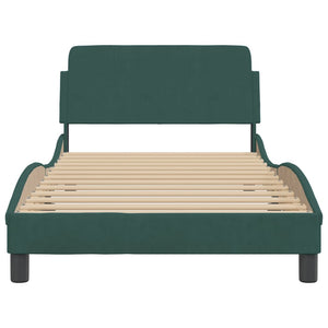 Bed Frame "Dover" Dark Green 100x200 cm Velvet