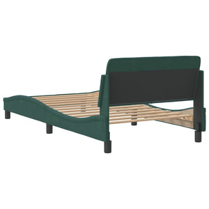 Bed Frame "Dover" Dark Green 100x200 cm Velvet