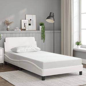 Bed Frame "Dover" White 100x200 cm Faux Leather
