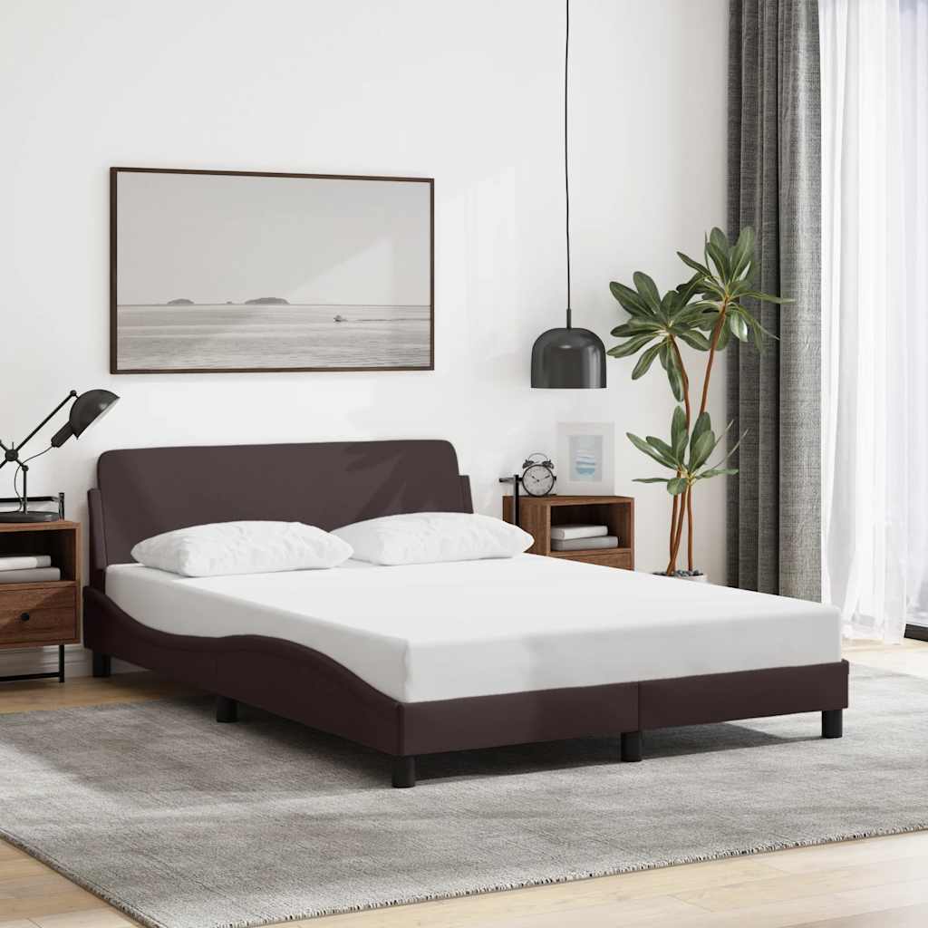 Bed Frame "Dover" Dark Brown 120x200 cm Fabric
