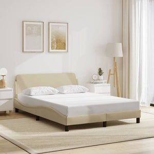 Bed Frame "Dover" Cream 120x200 cm Fabric