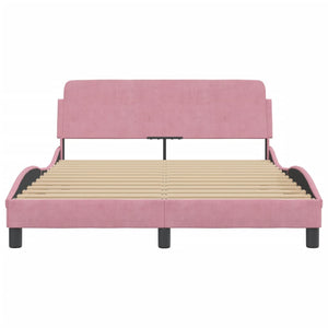 Bed Frame with Headboard "Dover" Pink 120x200 cm Velvet