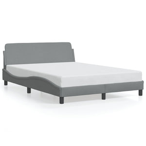 Bed Frame "Dover" Light Grey 140x190 cm Fabric