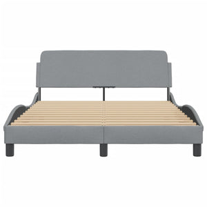 Bed Frame "Dover" Light Grey 140x190 cm Fabric