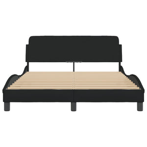 Bed Frame "Dover" Black 140x190 cm Fabric