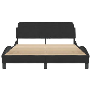 Bed Frame "Dover" Black 140x190 cm Velvet
