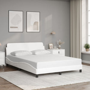 Bed Frame "Dover" White 140x190 cm Faux Leather
