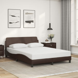 Bed Frame "Dover" Brown 140x190 cm Faux Leather
