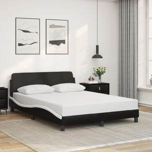 Bed Frame "Dover" Black&White 140x190 cm Faux Leather