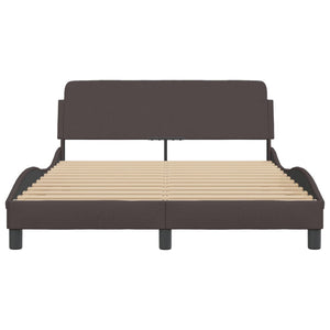Bed Frame "Dover" Dark Brown 140x200 cm Fabric