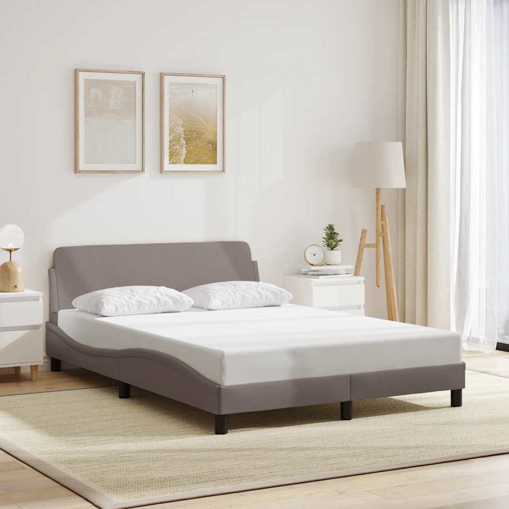 Bed Frame "Dover" Taupe 140x200 cm Fabric