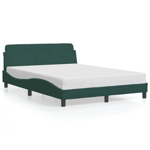 Bed Frame "Dover" Dark Green 140x200 cm Velvet
