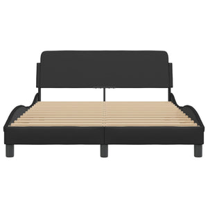 Bed Frame "Dover" Black 140x200 cm Faux Leather