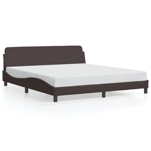 Bed Frame "Dover" Dark Brown 160x200 cm Fabric