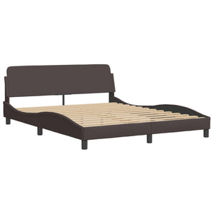 Bed Frame "Dover" Dark Brown 160x200 cm Fabric