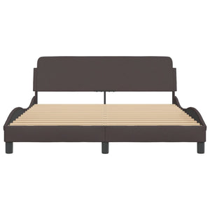 Bed Frame "Dover" Dark Brown 160x200 cm Fabric