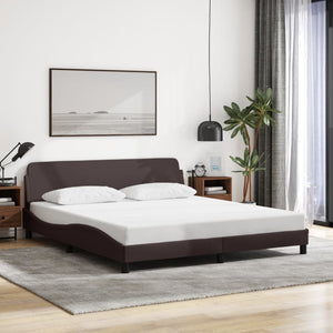 Bed Frame "Dover" Dark Brown 160x200 cm Fabric