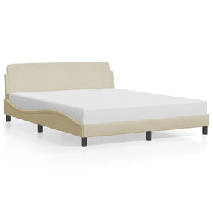 Bed Frame "Dover" Cream 160x200 cm Fabric