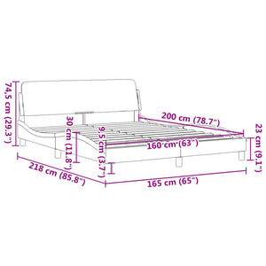 Bed Frame "Dover" Cream 160x200 cm Fabric