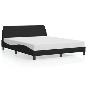 Bed Frame "Dover" Black 160x200 cm Velvet