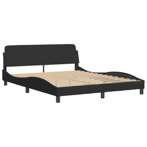 Bed Frame "Dover" Black 160x200 cm Velvet