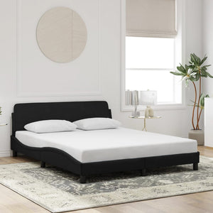Bed Frame "Dover" Black 160x200 cm Velvet