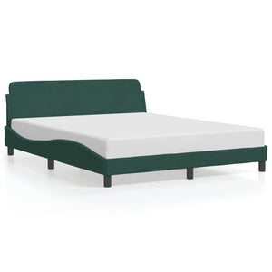 Bed Frame "Dover" Dark Green 160x200 cm Velvet