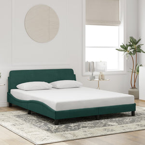 Bed Frame "Dover" Dark Green 160x200 cm Velvet