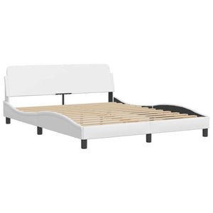 Bed Frame "Dover" White 160x200 cm Faux Leather