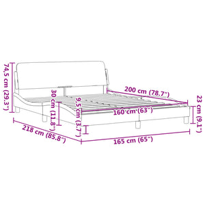 Bed Frame "Dover" White 160x200 cm Faux Leather