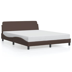 Bed Frame "Dover" Brown 160x200 cm Faux Leather