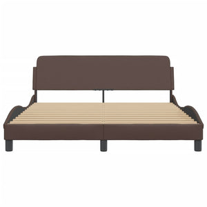 Bed Frame "Dover" Brown 160x200 cm Faux Leather