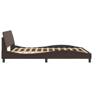 Bed Frame "Dover" Brown 160x200 cm Faux Leather