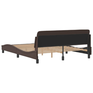 Bed Frame "Dover" Brown 160x200 cm Faux Leather