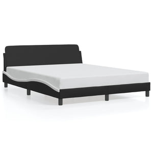 Bed Frame "Dover" Black&White 160x200 cm Faux Leather