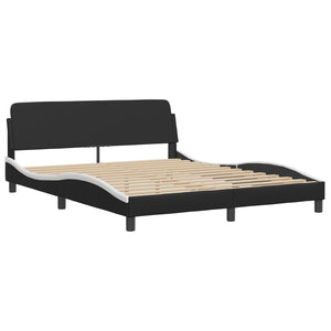 Bed Frame "Dover" Black&White 160x200 cm Faux Leather