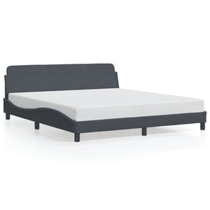 Bed Frame "Dover" Dark Grey 180x200 cm Velvet