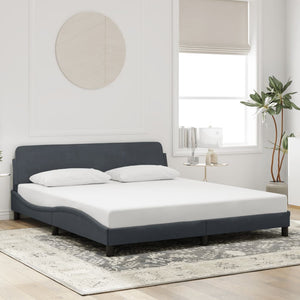 Bed Frame "Dover" Dark Grey 180x200 cm Velvet