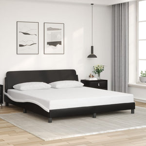 Bed Frame "Dover" Black&White 180x200 cm Faux Leather