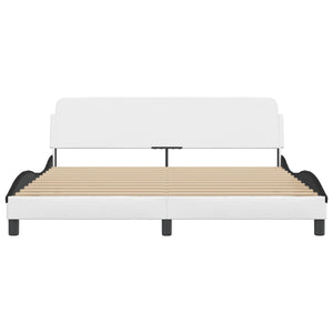 Bed Frame "Dover" White&Black 180x200 cm Faux Leather
