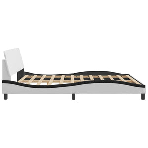 Bed Frame "Dover" White&Black 180x200 cm Faux Leather