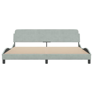 Bed Frame "Dover" Light Grey 200x200 cm Velvet