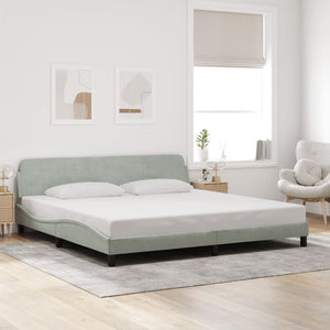 Bed Frame "Dover" Light Grey 200x200 cm Velvet