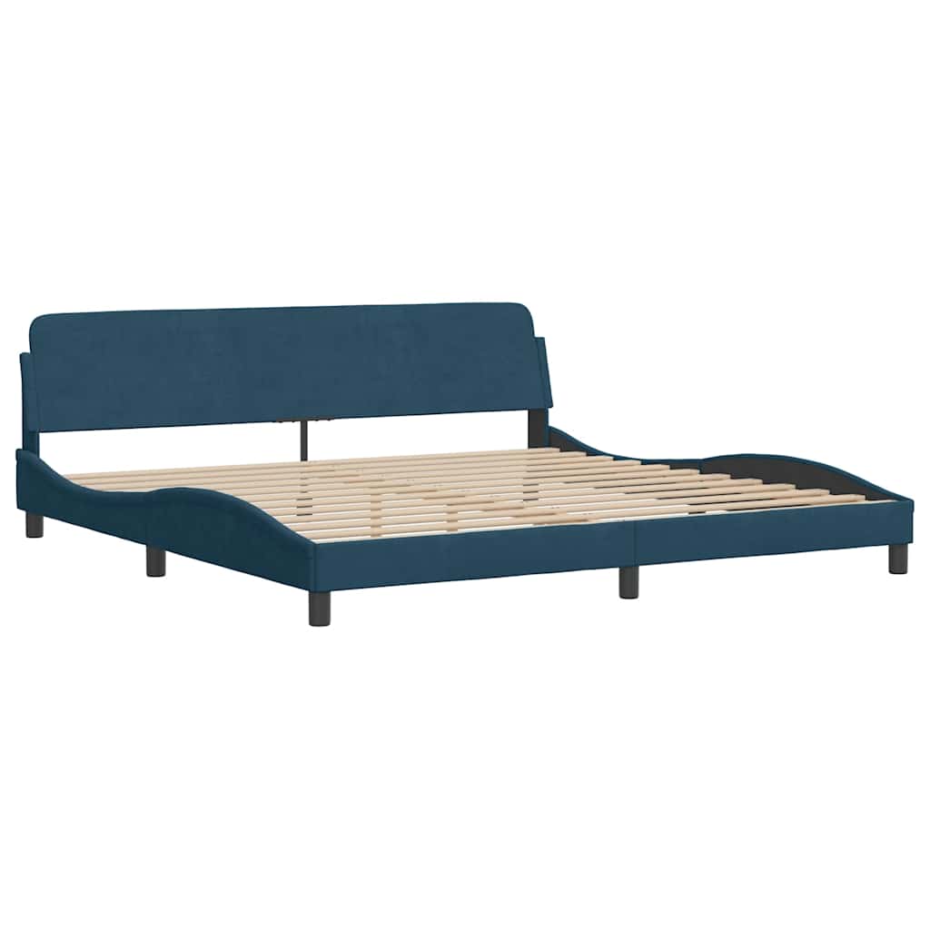 Bed Frame "Dover" Blue 200x200 cm Velvet