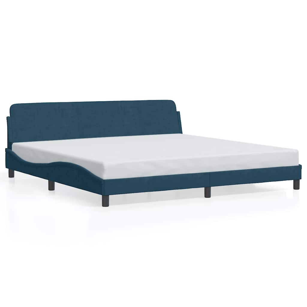 Bed Frame "Dover" Blue 200x200 cm Velvet