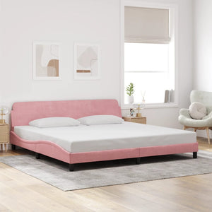 Bed Frame "Dover" Pink 200x200 cm Velvet